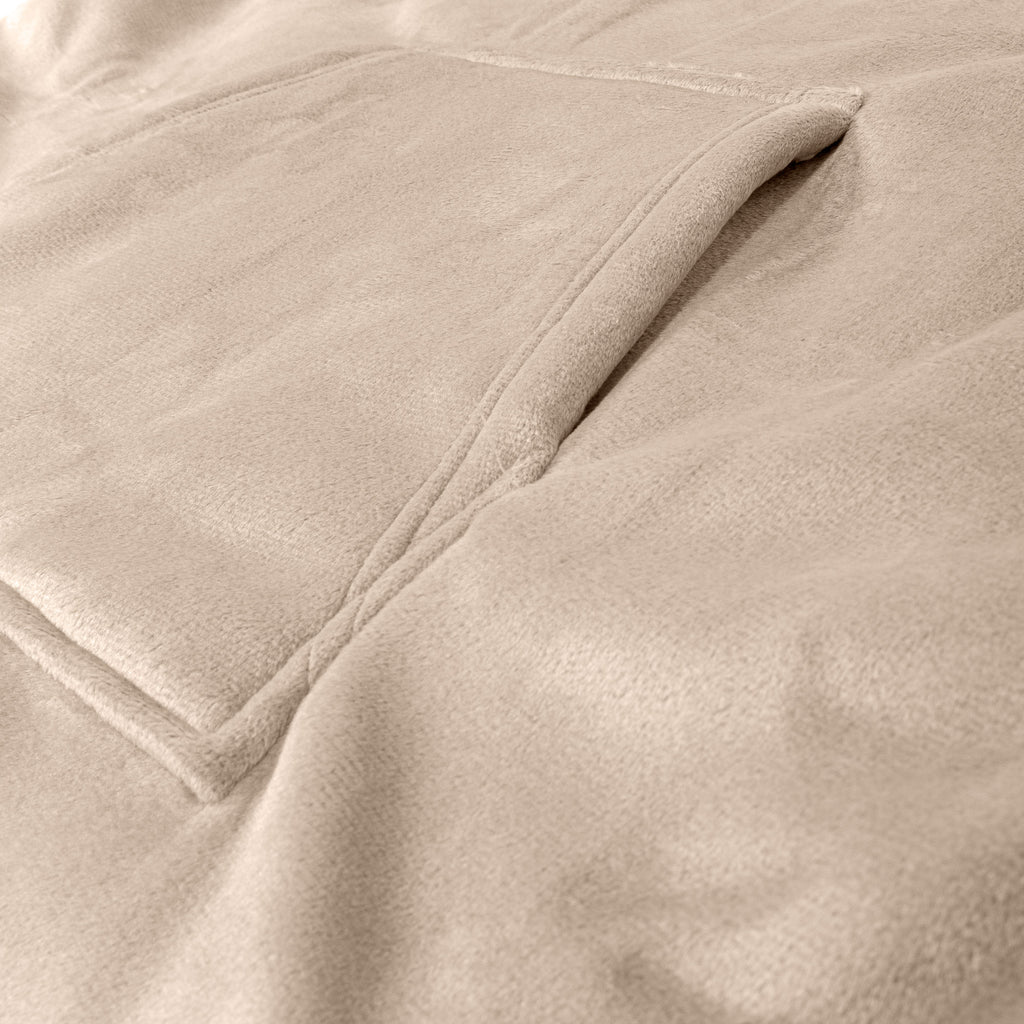 Kinder Oversized Hoodie-deken Sweatshirt - Minky Crème / Mink 05