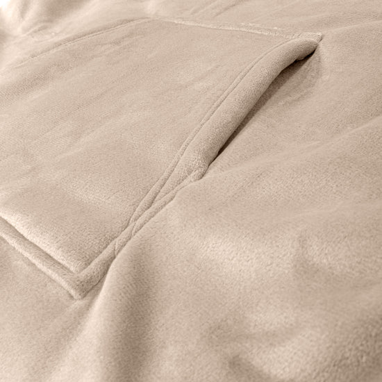 Kinder Oversized Hoodie-deken Sweatshirt - Minky Crème / Mink 05