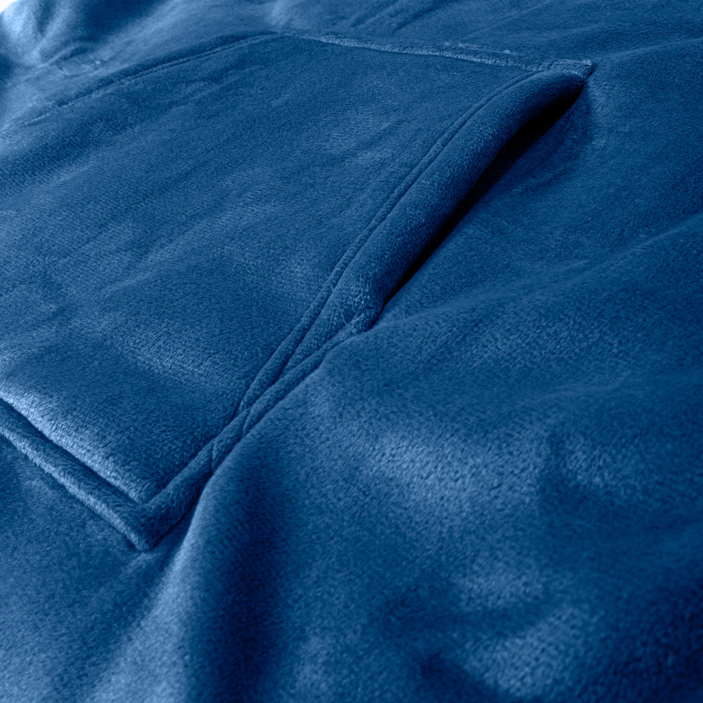 Kinder Oversized Hoodie-deken Sweatshirt - Minky Donker blauw 05
