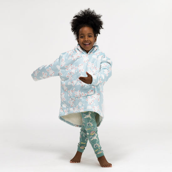 Kinder Oversized Hoodie-deken Sweatshirt - Minky Konijn 03