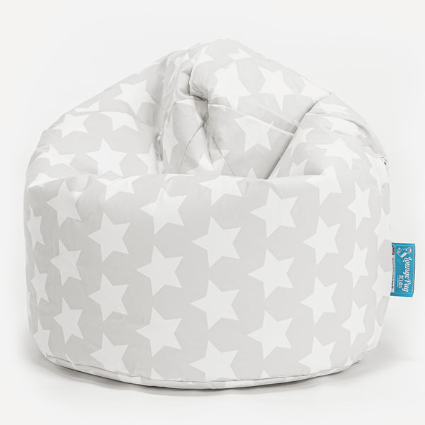 Kinder Zitzak 2-6 jaar oud - Afdruk Grijs Ster Fabric Close-up Image