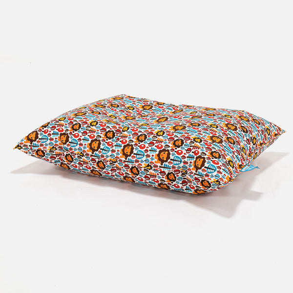 Kinder Zitzak Vloerkussen 1-6 jaar oud - Afdruk Leeuw Fabric Close-up Image