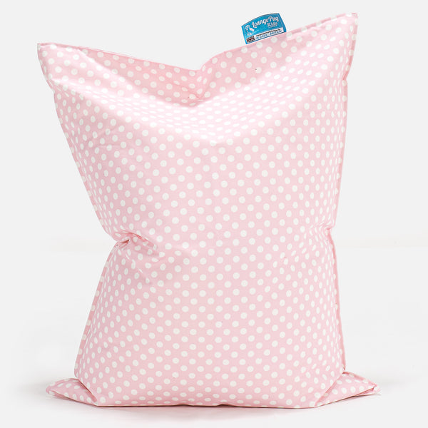 Kinder Zitzak Vloerkussen - Afdruk Roze Polka Dot 01