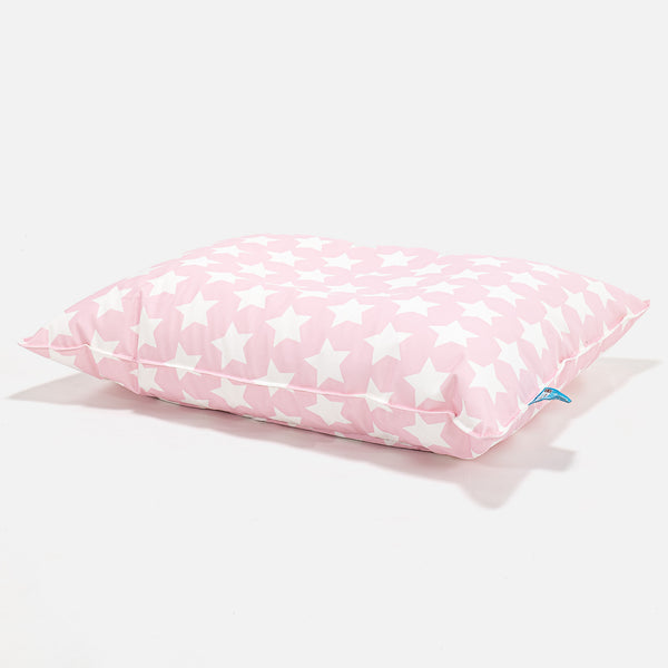 Kinder Zitzak Vloerkussen 1-6 jaar oud - Afdruk Roze Ster Fabric Close-up Image