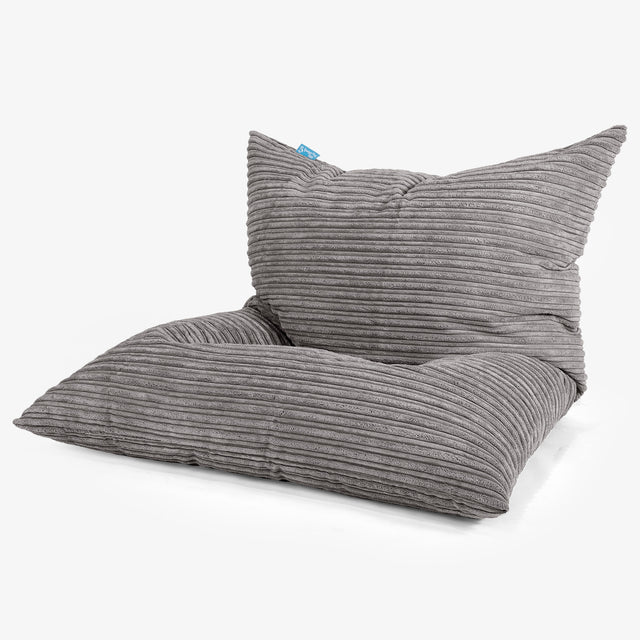 Kinder Zitzak Vloerkussen L 2-14 jaar oud - Corduroy Graphite Grijs 01
