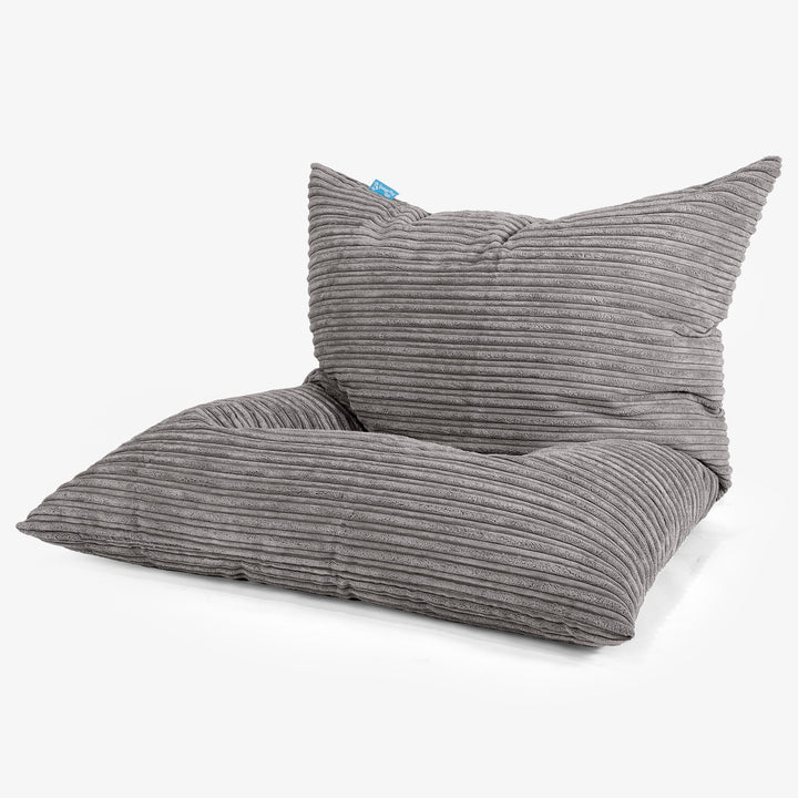 Kinder Zitzak Vloerkussen L 2-14 jaar oud - Corduroy Graphite Grijs 01
