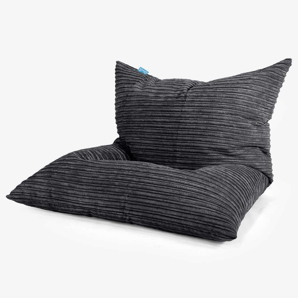 Kinder Zitzak Vloerkussen L 2-14 jaar oud - Corduroy Zwart 01