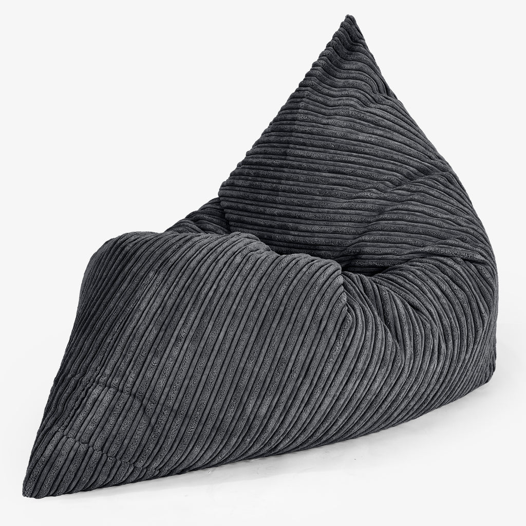 Kinder Zitzak Vloerkussen L 2-14 jaar oud - Corduroy Zwart 02