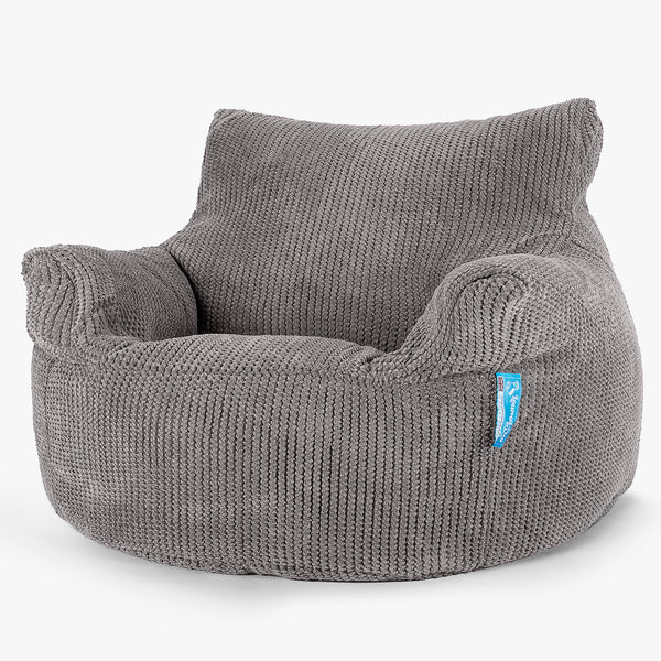 Kinderfauteuil Zitzak 3-8 jaar oud - Pompom Antraciet 01