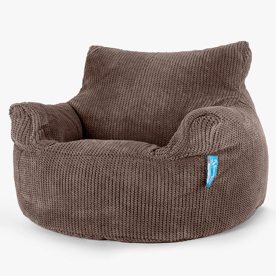Kinderfauteuil Zitzak 3-8 jaar oud - Pompom Chocolade 01