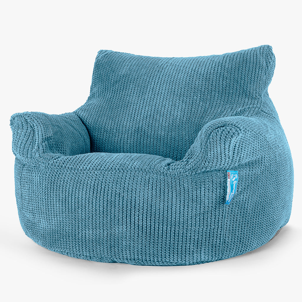 Kinderfauteuil Zitzak 3-8 jaar oud - Pompom Petrol 01
