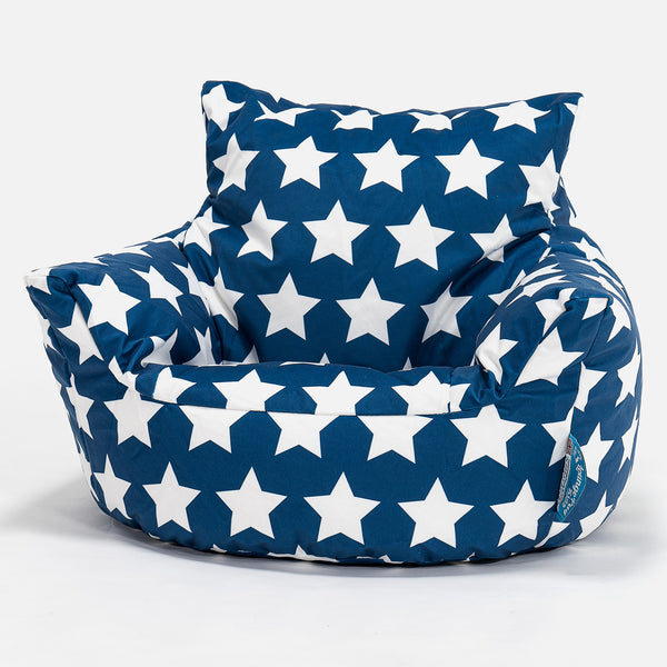 Kleuterfauteuil Zitzak 1-3 jaar oud - Afdruk Blauw Ster Fabric Close-up Image