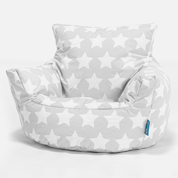 Kleuterfauteuil Zitzak 1-3 jaar oud - Afdruk Grijs Ster 01