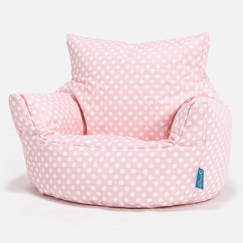 Kleuterfauteuil Zitzak 1-3 jaar oud - Afdruk Roze Polka Dot 01