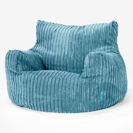 Kinderfauteuil Zitzak 3-8 jaar oud - Corduroy Petrol 01