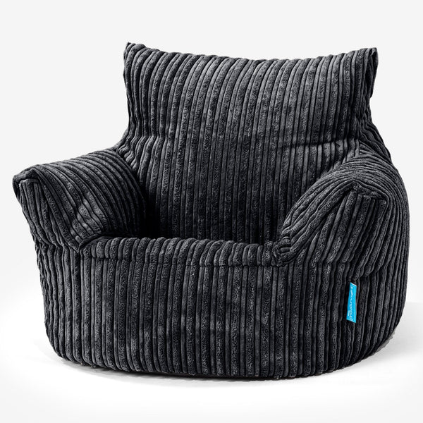 Kleuterfauteuil Zitzak 1-3 jaar oud - Corduroy Zwart 01