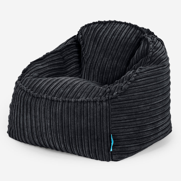 Kinderzitzak Sloucher 2-6 jaar oud - Corduroy Zwart 01