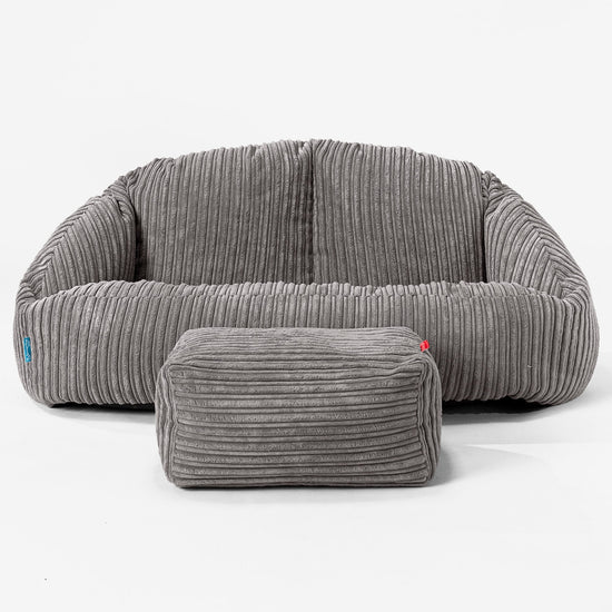 Kinderzitzakbank Bubble - Corduroy Graphite Grijs 02