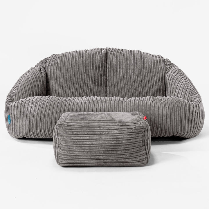Kinderzitzakbank Bubble - Corduroy Graphite Grijs 02