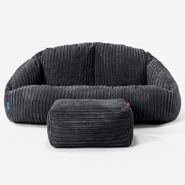 Kinderzitzakbank Bubble - Corduroy Zwart 01