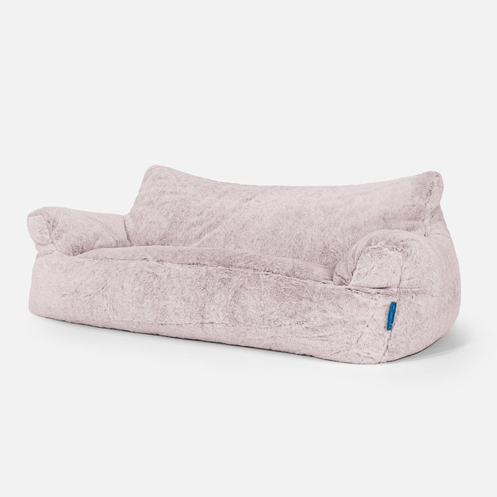 Lounge Pug - Grote Zitzak Bank - Nepkonijnenbont Stoffig Blauw Lounge Pug - Grote Zitzak Bank - Nepkonijnenbont Stoffig Blauw