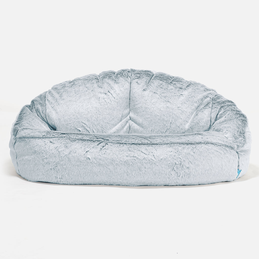 Kinderzitzakbank Bubble - Nepkonijnenbont Stoffig Blauw 01