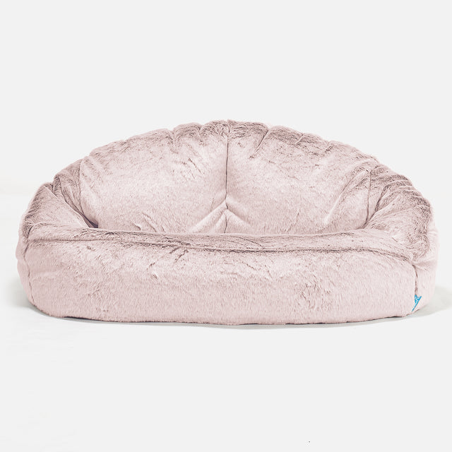 Kinderzitzakbank Bubble - Nepkonijnenbont Stoffig Roze 01