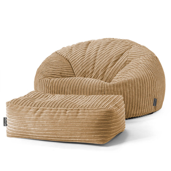 Klassieke Zitzak Stoel Bank - Corduroy Zand 02