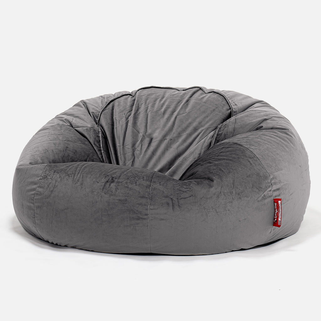 Klassieke Zitzak Stoel Bank - Fluweel Graphite Grijs 01