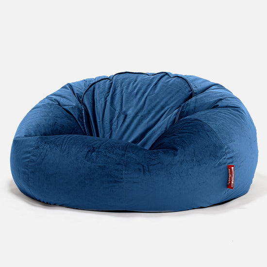 Klassieke Zitzak Stoel Bank - Fluweel Marineblauw 01