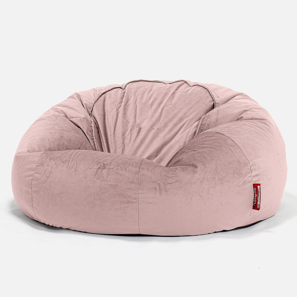 Klassieke Zitzak Stoel Bank - Fluweel Roze 01