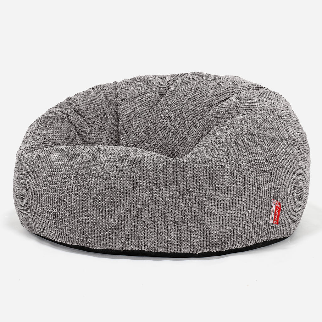 Klassieke Zitzak Stoel Bank - Pompom Antraciet 01