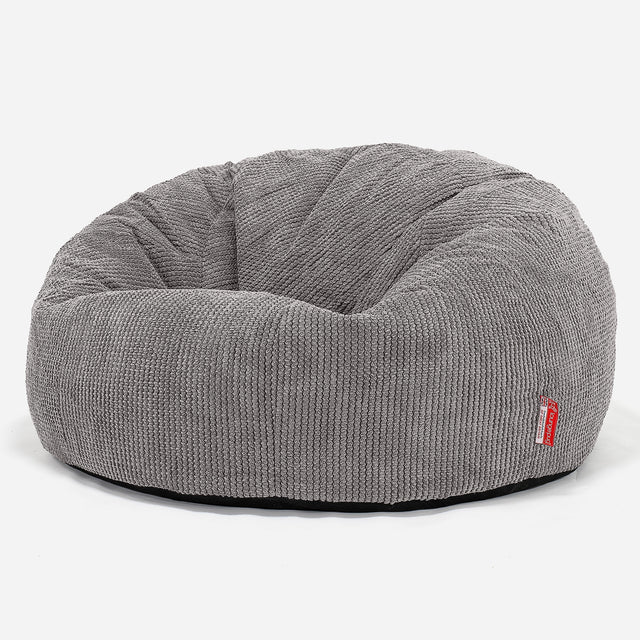 Klassieke Zitzak Stoel Bank - Pompom Antraciet 01