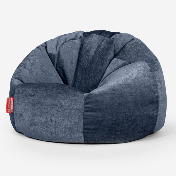 Klassieke Zitzak Stoel - Chenille Marineblauw 01