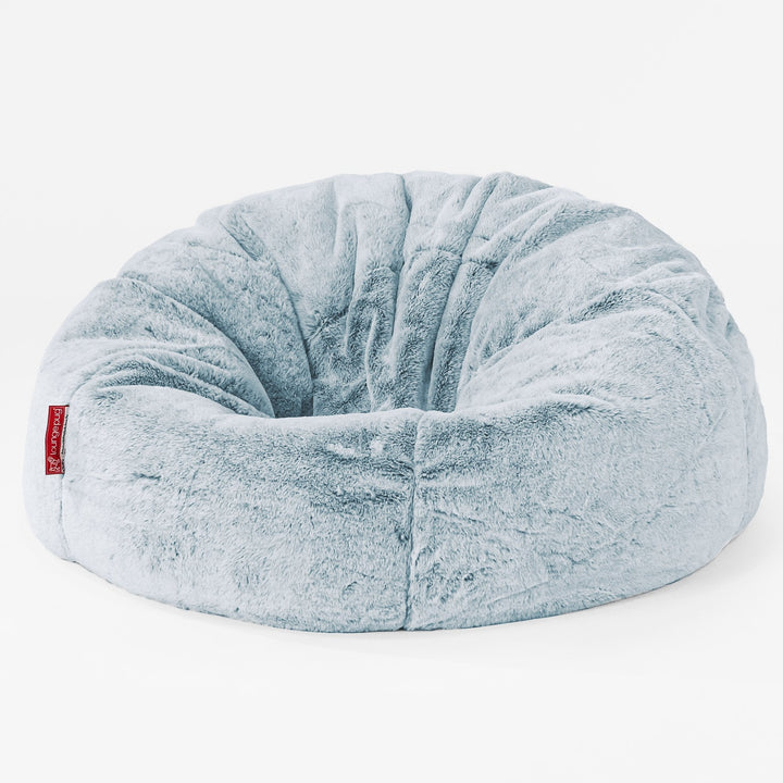 Klassieke Zitzak Stoel - Nepkonijnenbont Stoffig Blauw 01