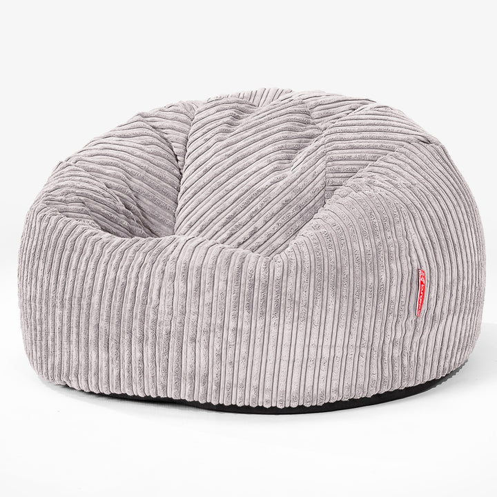 Klassieke Zitzak Stoel - Corduroy Zilvergrijs 01