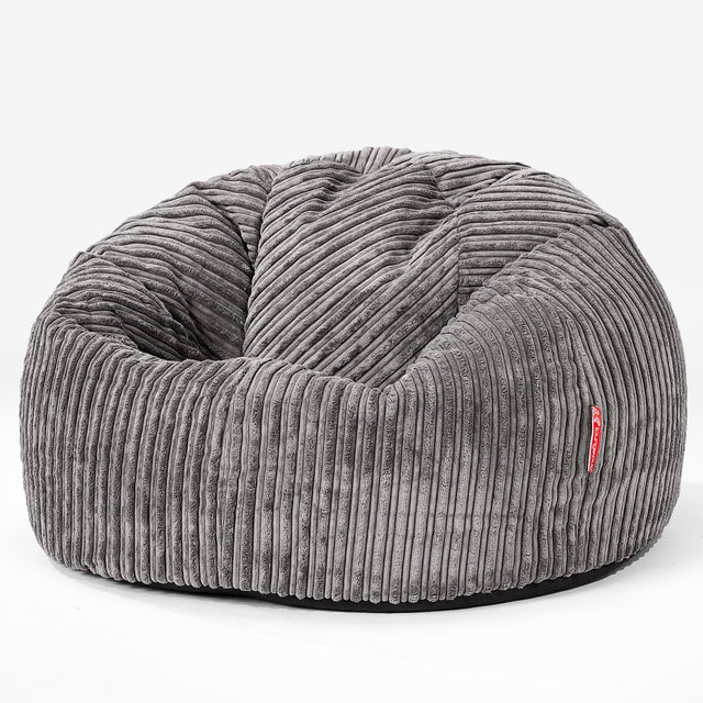 Klassieke Zitzak Stoel - Corduroy Graphite Grijs 01