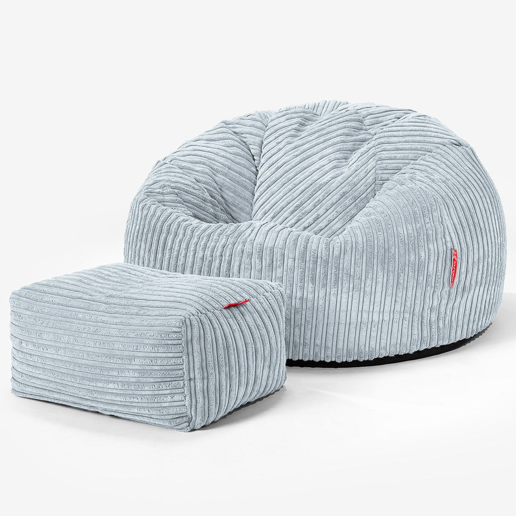 Klassieke Zitzak Stoel - Corduroy Baby Blauw 02
