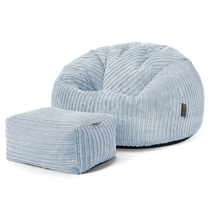 Lounge Pug - Grote Zitzak Bank - Corduroy Baby Blauw - Josephine Lounge Pug - Grote Zitzak Bank - Corduroy Baby Blauw - Josephine