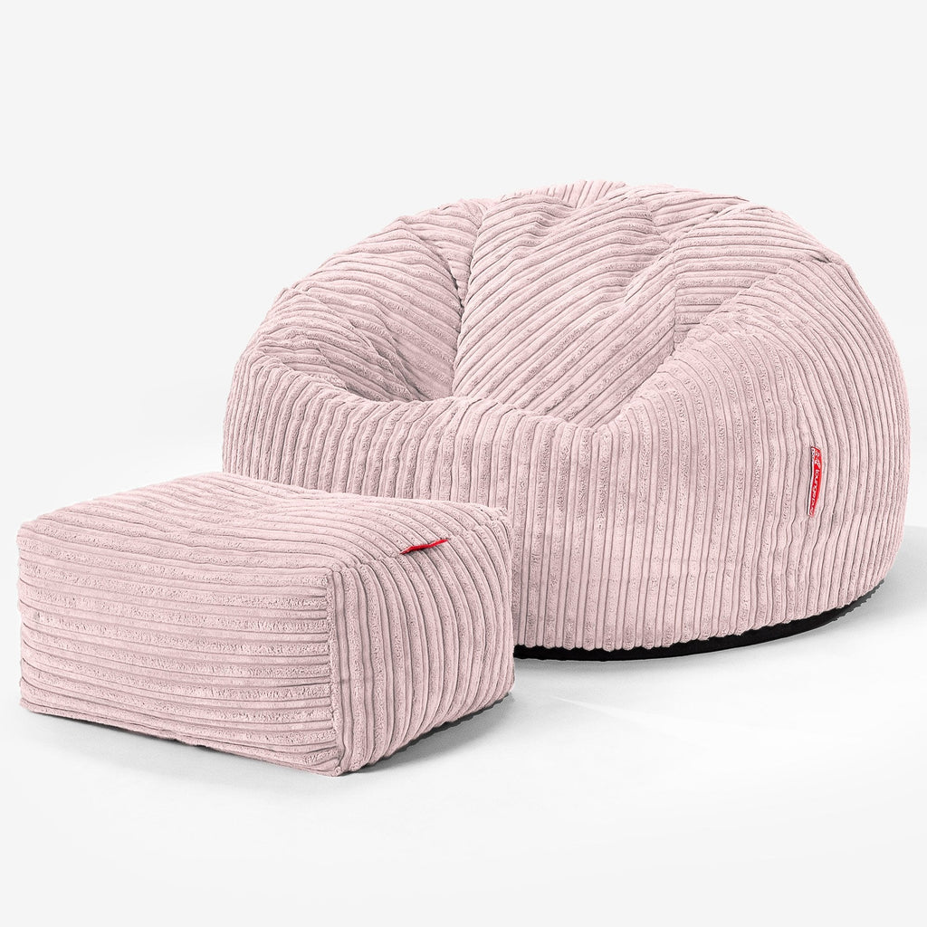 Klassieke Zitzak Stoel - Corduroy Blozen Roze 02