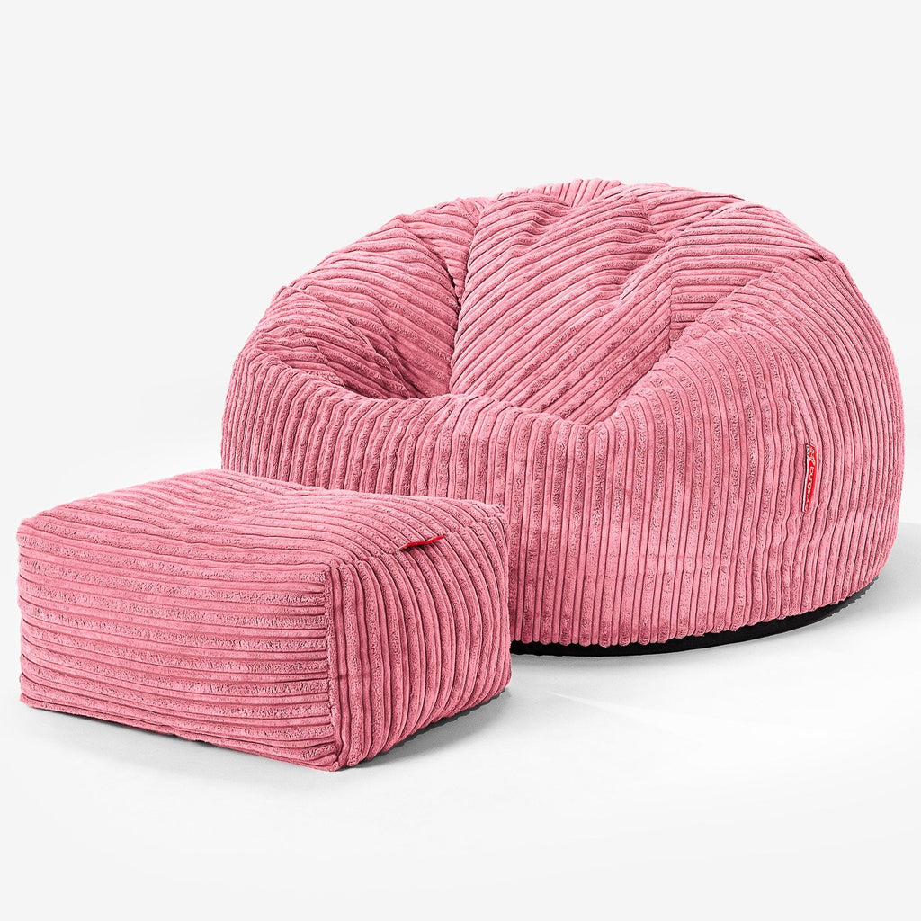 Klassieke Zitzak Stoel - Corduroy Koraal 02