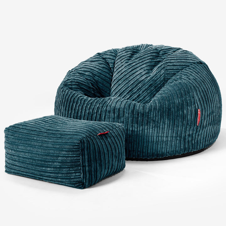 Klassieke Zitzak Stoel - Corduroy Teal 02