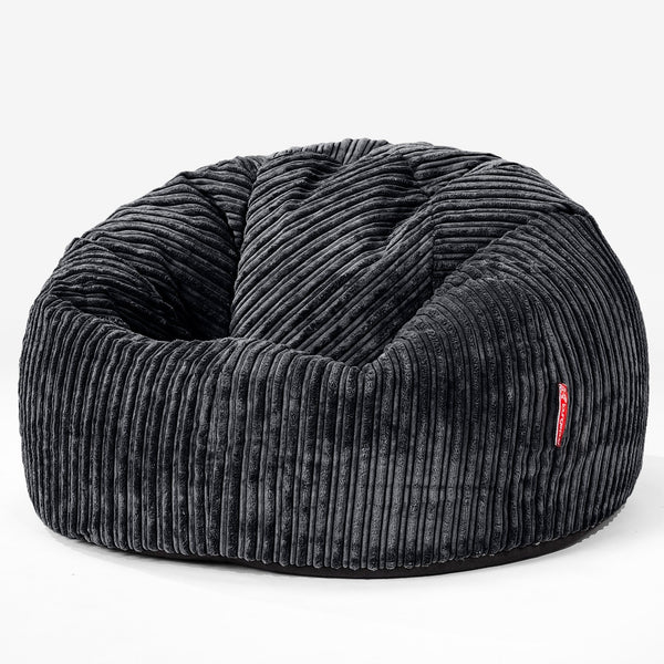 Klassieke Zitzak Stoel - Corduroy Zwart 01