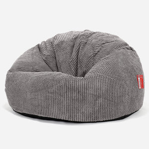 CloudSac 200 Kinderen Zitzak met Vezel-latex Vlokvulling 2-12 jaar oud - Pompom Antraciet