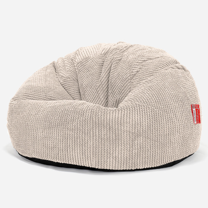 Lounge Pug Ottoman Poef met Dienblad Pompom Crème- Big Bertha Original NL Lounge Pug Ottoman Poef met Dienblad Pompom Crème- Big Bertha Original NL