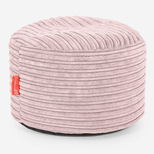 Kleine Ronde Voetenbank - Corduroy Blozen Roze