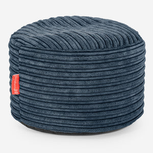 Kleine Ronde Voetenbank - Corduroy Marineblauw