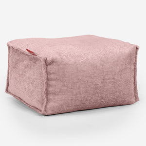 Kleine Voetenbank - Chenille Roze