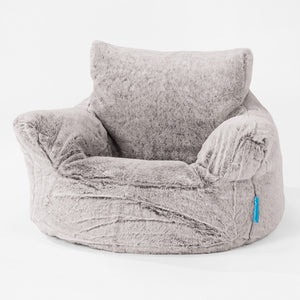 Kleuterfauteuil Zitzak 1-3 jaar oud - Nepkonijnenbont Lichtgrijs