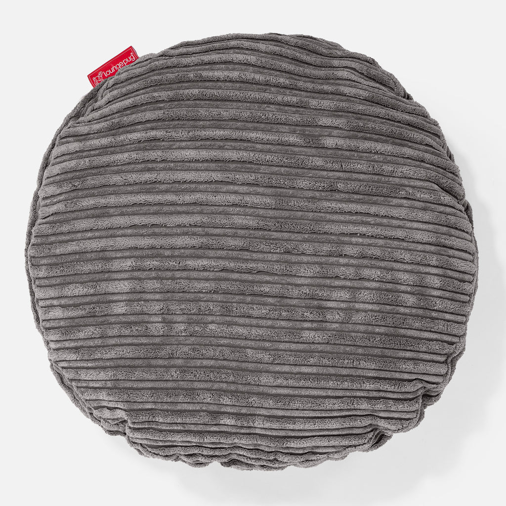 Kussen Rond 50cm - Corduroy Graphite Grijs 01